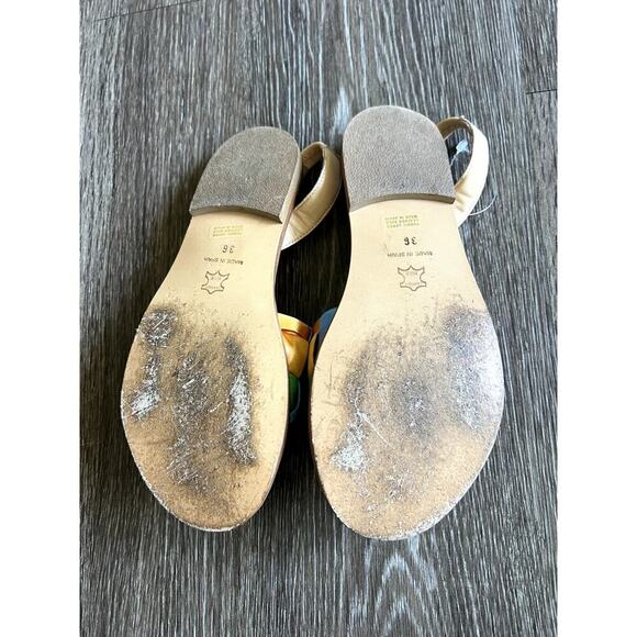 Anthropologie Slingback Slide Sandals Multicolor Satin - Picture 6 of 6